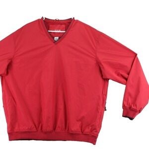 IZOD Golf Pullover‎ Jacket Red V-Neck Long Sleeve Men XL GUC